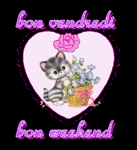 Gif animé Bon vendredi chat
